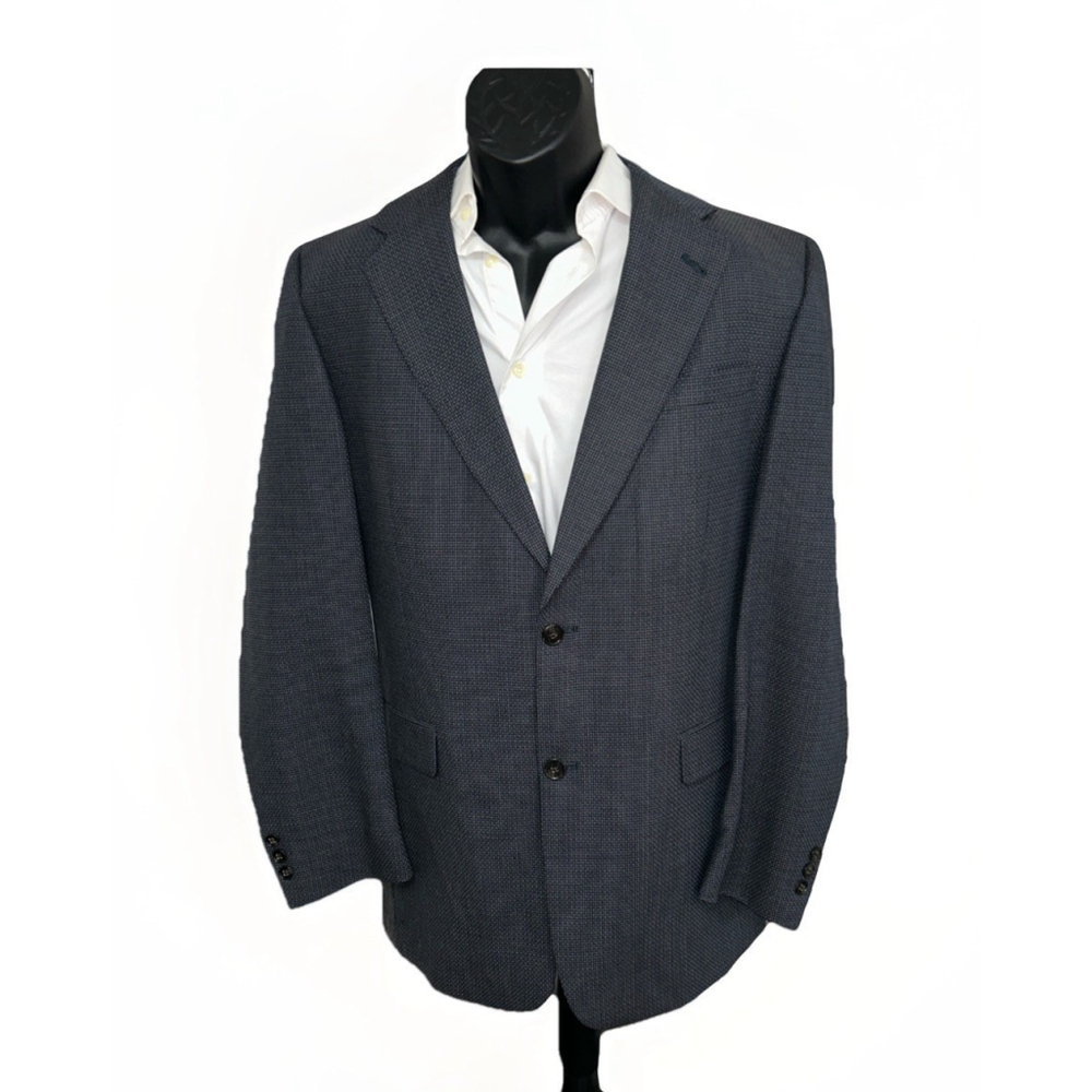 Austin Reed 42L Navy Nailhead Two Button Blazer No Size Tag See Measurments